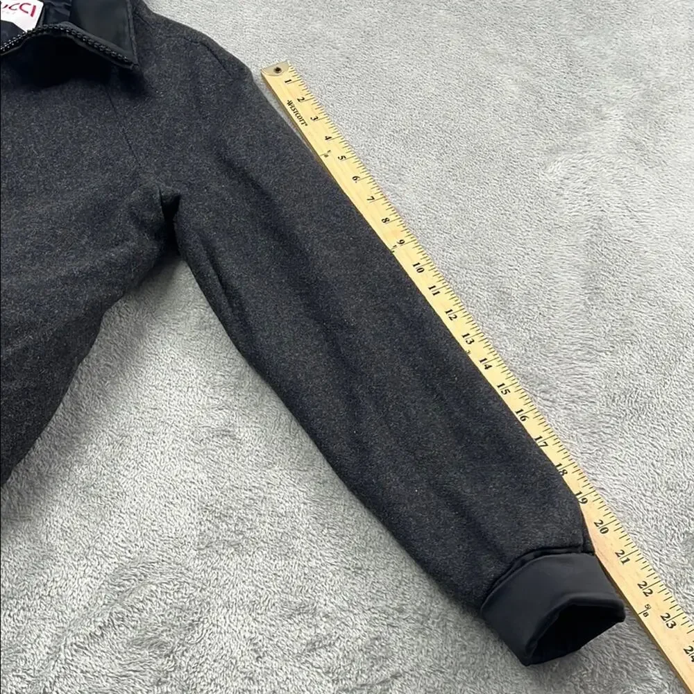 NEW Fiorucci S/M Wool‎ Women's Charcoal Gray Zip-Up Jacket Italy Made RARE